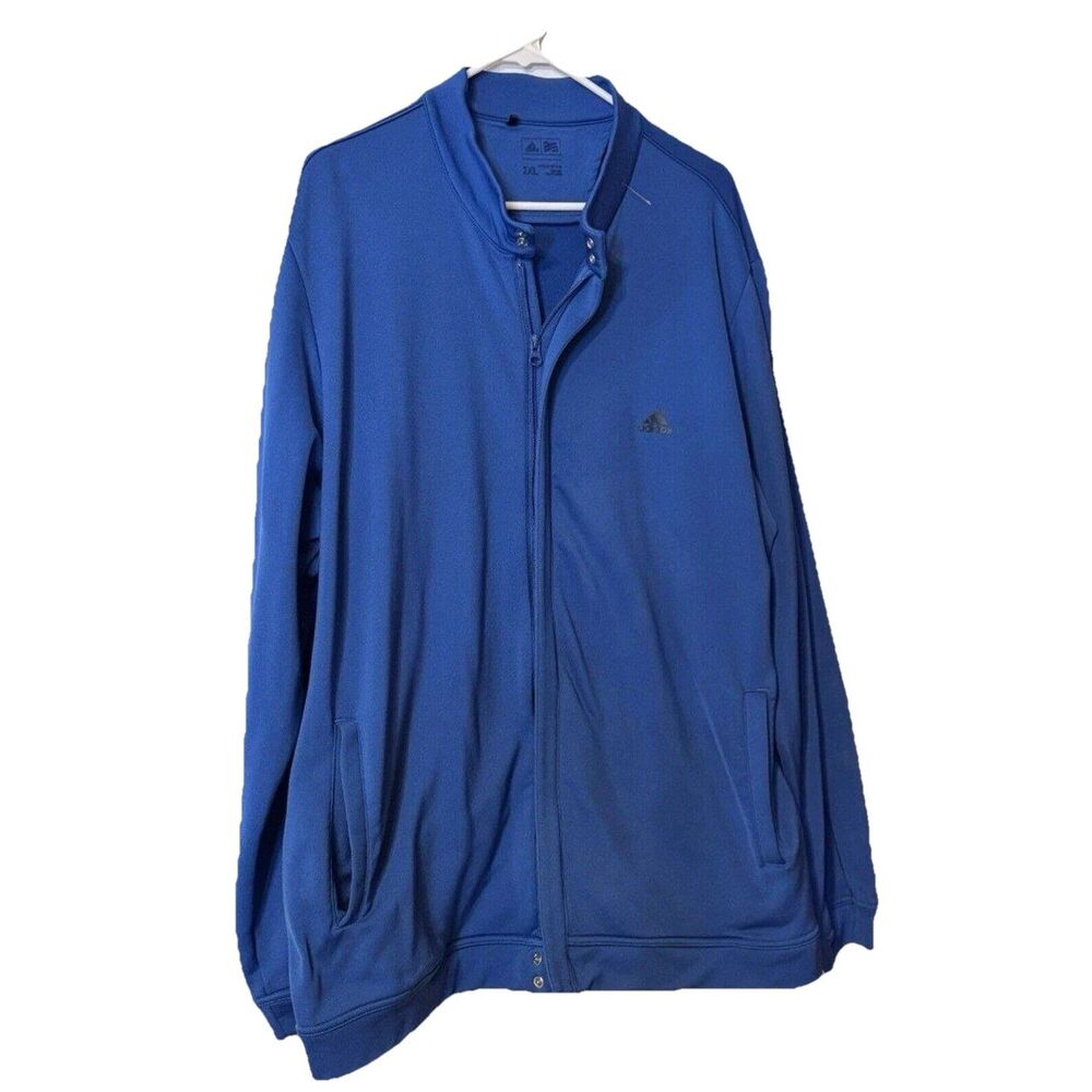 Adidas Men's Track Jacket Full Zip Warm-Up Lightweight Size 2XL Blue